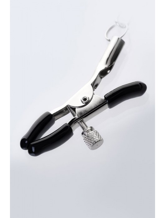 Серебристо-чёрные зажимы для сосков с кольцом для пениса TOYFA Metal - ToyFa - купить с доставкой в Новом Уренгое