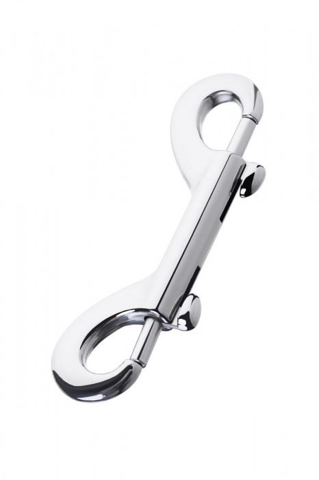 Серебристый двухсторонний карабин TOYFA Metal - ToyFa - купить с доставкой в Новом Уренгое