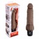 Коричневый вибратор с клиторальным выступом 7  Realistic Vibrator - 21,5 см. - PowerCocks