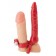 Красная вибронасадка с анальным стимулятором - ToyFa - в Новом Уренгое купить с доставкой